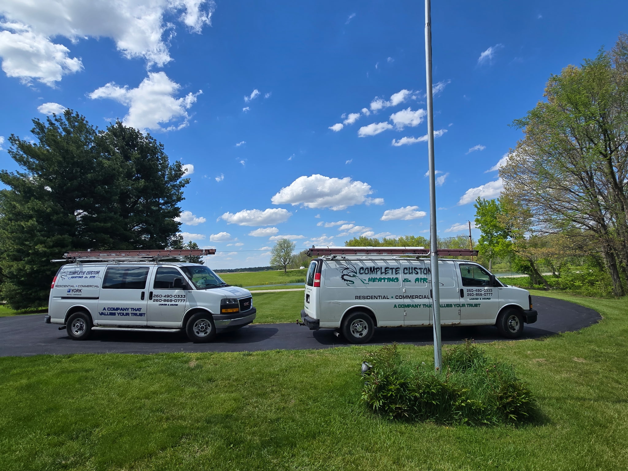 Complete Custom Heating and Air company service vans